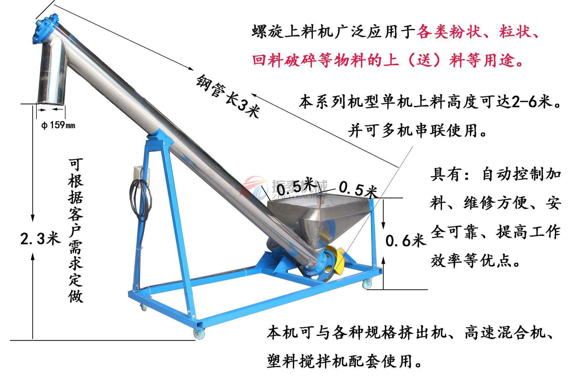 核桃粉不锈钢螺旋输送机参数